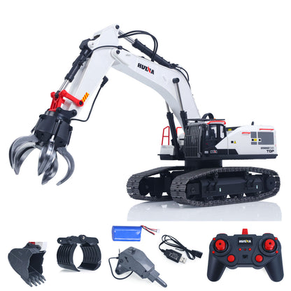 US Stock  HUINA 1/14 Metal RC Excavator 1594 Radio Control Digger Model Toys&nbsp Light Sound Battery