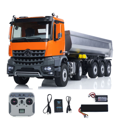 EU Stock 2.4G Kabolite 1/14 4X4 RC Tractor Truck 5801 3Axles Electric Lifting Dump Trailer Sound Light 2 Speed Transmission