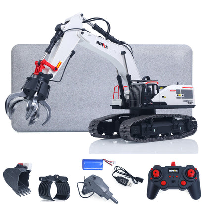 HUINA 1/14 1594 Metal RC Excavator Model Bucket Drill Ball Wooden Claw Light Sound Battery&nbsp;Remote Control Vehicle