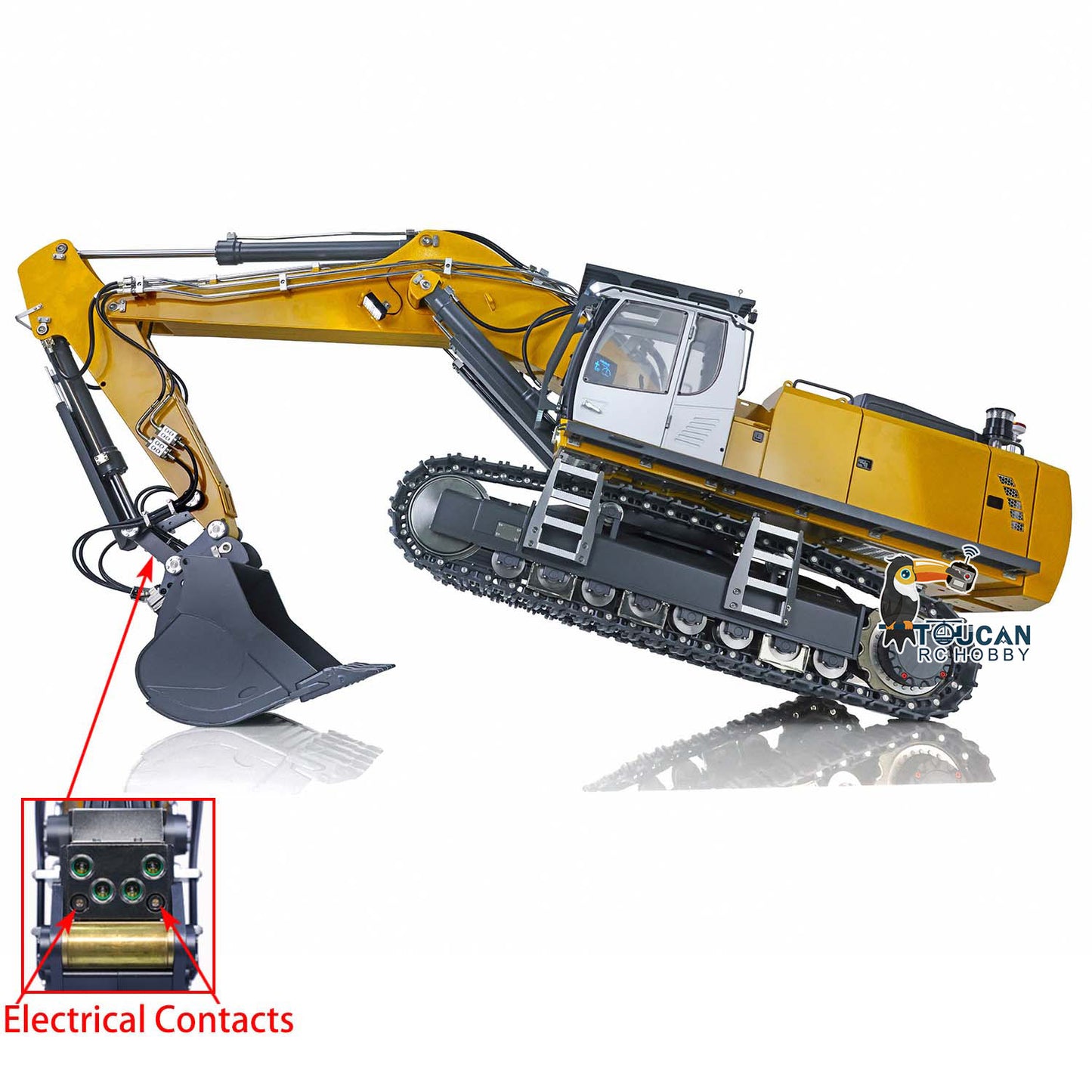 Kabolite 1/14 Remote Control Hydraulic Excavator K970 100S Pro RC Digger Hobby Model ESC Servo Motor DIY Upgraded RTR Version