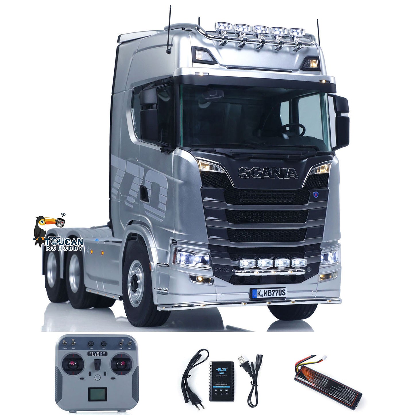 KABOLITE 6*6 Ready To Run 1/14 RC Tractor Truck Remote Control Car Hobby Model Painted Assembled 770S With Light Sound