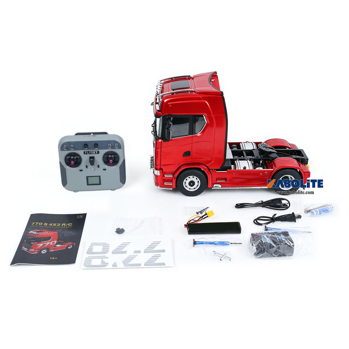 US Stock Kabolite K770S-100 1/14 4x2 RC Tractor Truck RTR with 2-Speed Transmission FS L12 Remote Controller LED Lights Sound System