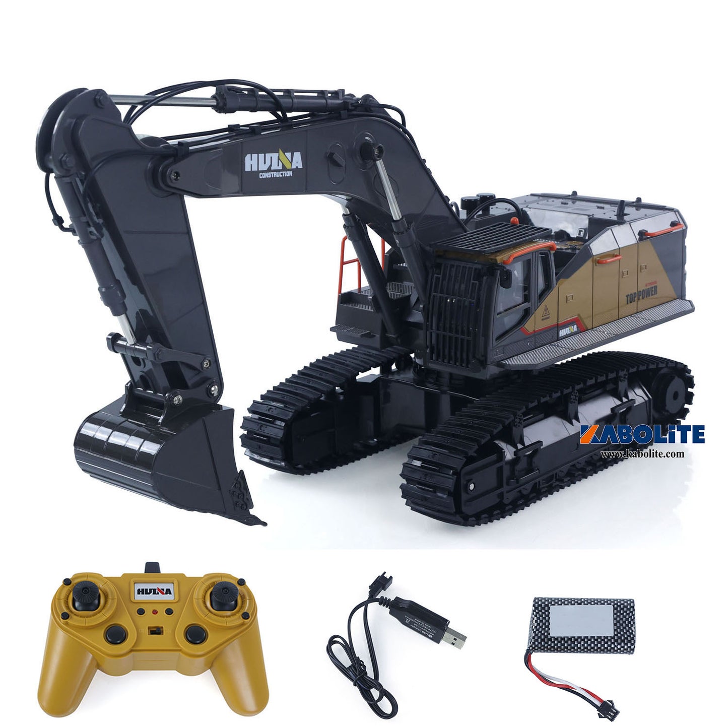 HUINA 1592 1/14 22CH 2.4G RC Excavator Remote Control Digger Construction Vehicle with Light Sound Gift for Hobbyists Model