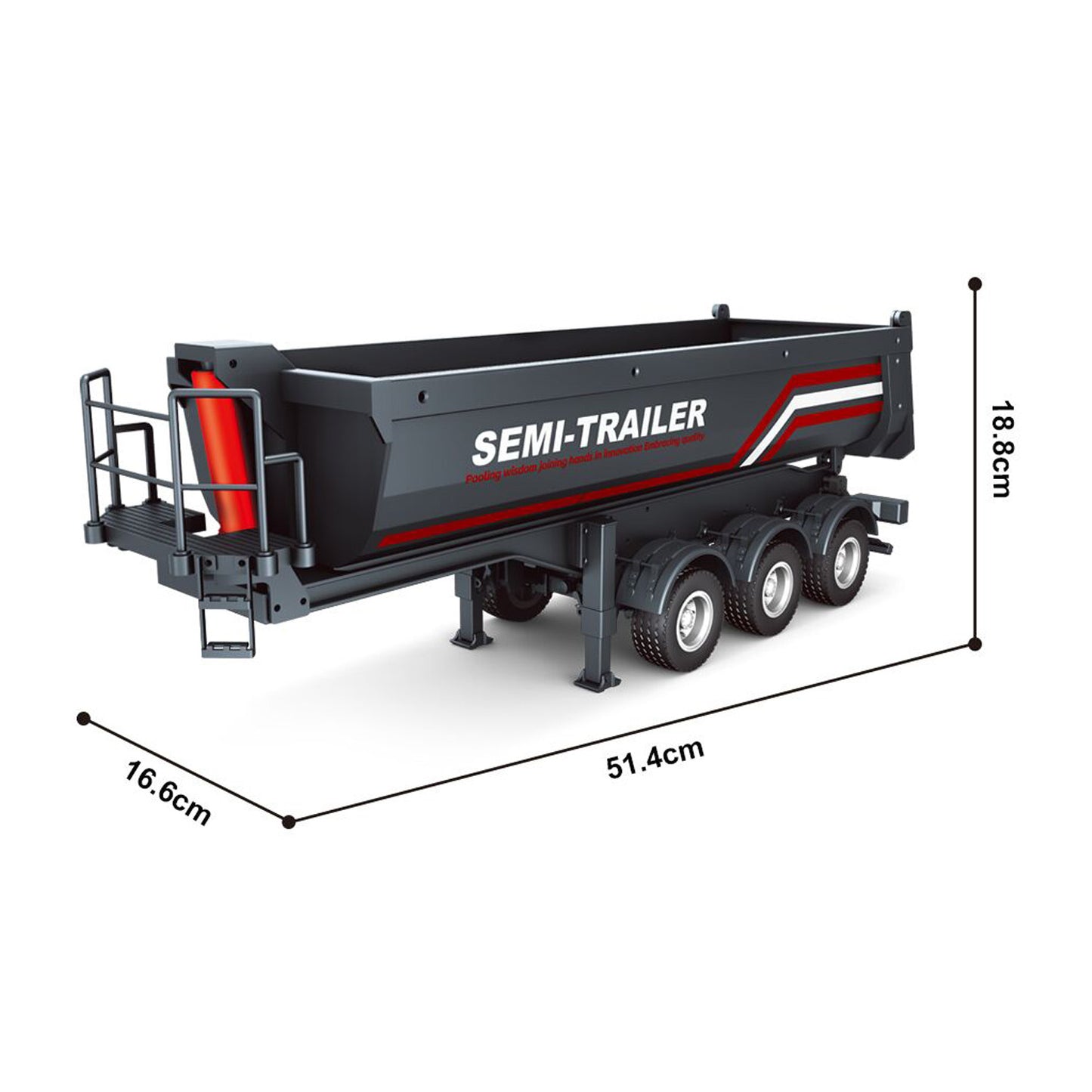 Electric Semi Dump Trailer Light Effect Support Legs For HUINA 1/18 Remote Control Tractor Truck 1501 1501PRO Finished Model