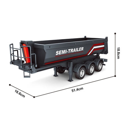 Electric Semi Dump Trailer Light Effect Support Legs For HUINA 1/18 Remote Control Tractor Truck 1501 1501PRO Finished Model