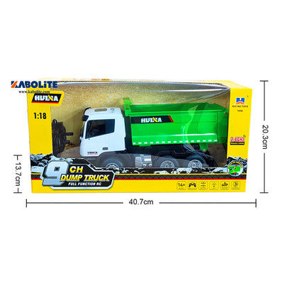 IN Stock HUINA 1556 1/18 Plastic RC Dumper Truck with 9CH 2.4G Radio Controller Light for Construction Vehicle Tipper Model Hobbyists