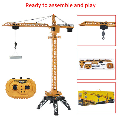 US Stock HUINA Toys 1/14 585 12CH RC Lifting Tower Crane 2.4G Radio System 7.4V Battery Lights USB Charging Cable Unassembled Model
