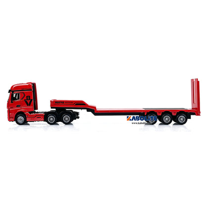 IN Stock HUINA 9900 1/64 6X4 Remote Control Tractor Truck with 3Axle Plastic Semi Flatbed Trailer Lights Sound Effect Manual Support Legs