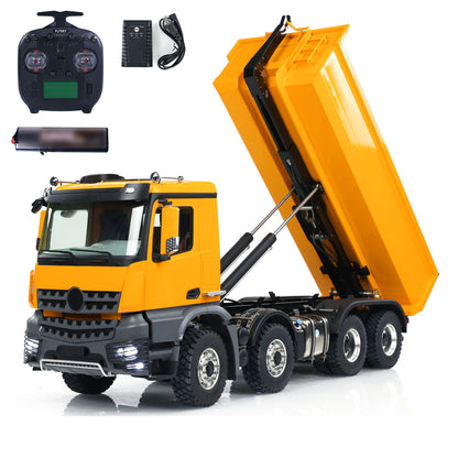 Kabolite K3365 K3366 1/14 8X8 RC Hydraulic Roll On Off Dumper Truck with FlySky FS ST8 Remote Controller 2 Speed Transmission Sound Light System