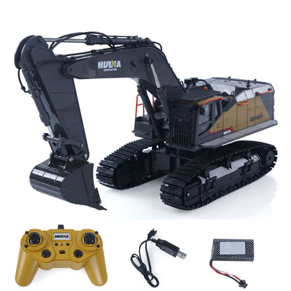HUINA Toy 1/14 592 RC Tracked Excavator Car Model Gift 2.4G Radio Light Sound Remote Control Construction Vehicle