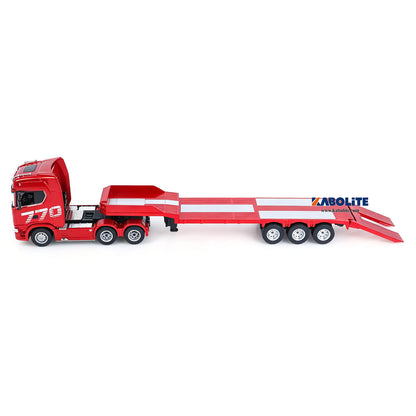IN Stock HUINA RTR 1/24 Remote Control Tractor Truck 770S W/ Light Sound System Manual Support Legs Tail Board 3Axle Semi Flatbed Trailer