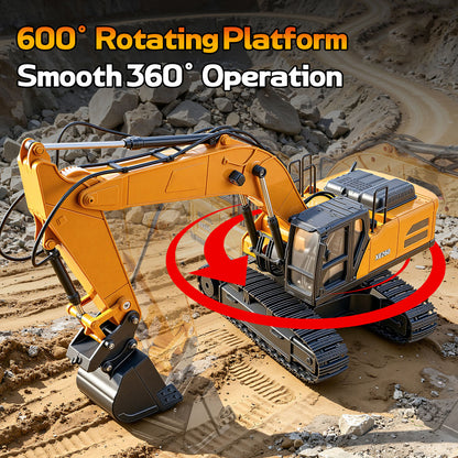 Pre-order HUINA 1/24 Electric RC Excavator XC1523 Remote Control Digger RTR 360 Degree Rotation Finished Model Metal Bucket Light Sound