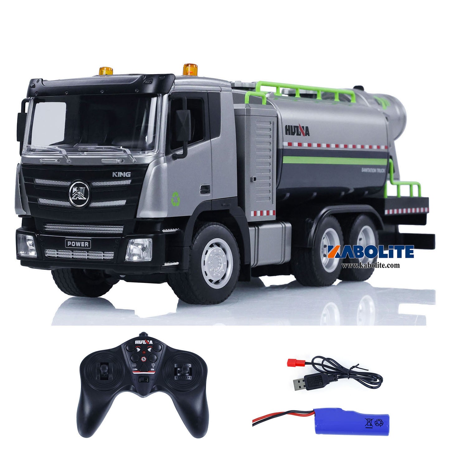 HUINA 1316 1/18 Plastic RC Fog Cannon Truck Model with 9CH 2.4G Radio Controller for Construction Site Dust Hobbyists