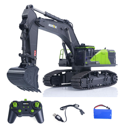 Fast Free Shipping for EU HUINA 1/14 593 RC Excavator 2.4Ghz Remote Control Digger Model Radio System 7.4V Battery USB Charger Cable