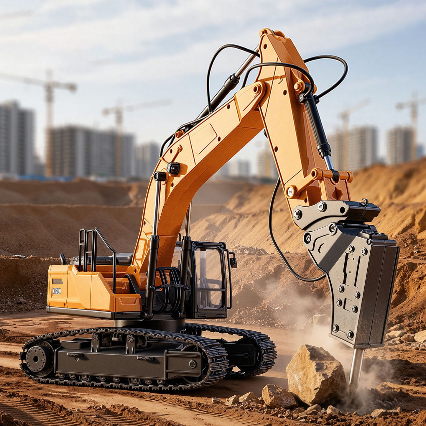 Pre-order HUINA 1/24 Electric RC Excavator XC1523 Remote Control Digger RTR 360 Degree Rotation Finished Model Metal Bucket Light Sound