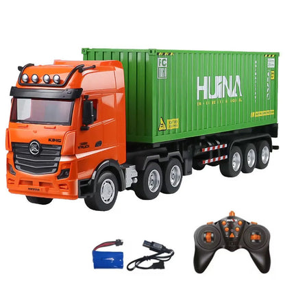 HUINA 1317 1/18 RC Container Semi Truck with 9CH Valves 2.4G Radio System for Transportation Vehicle Enthusiasts