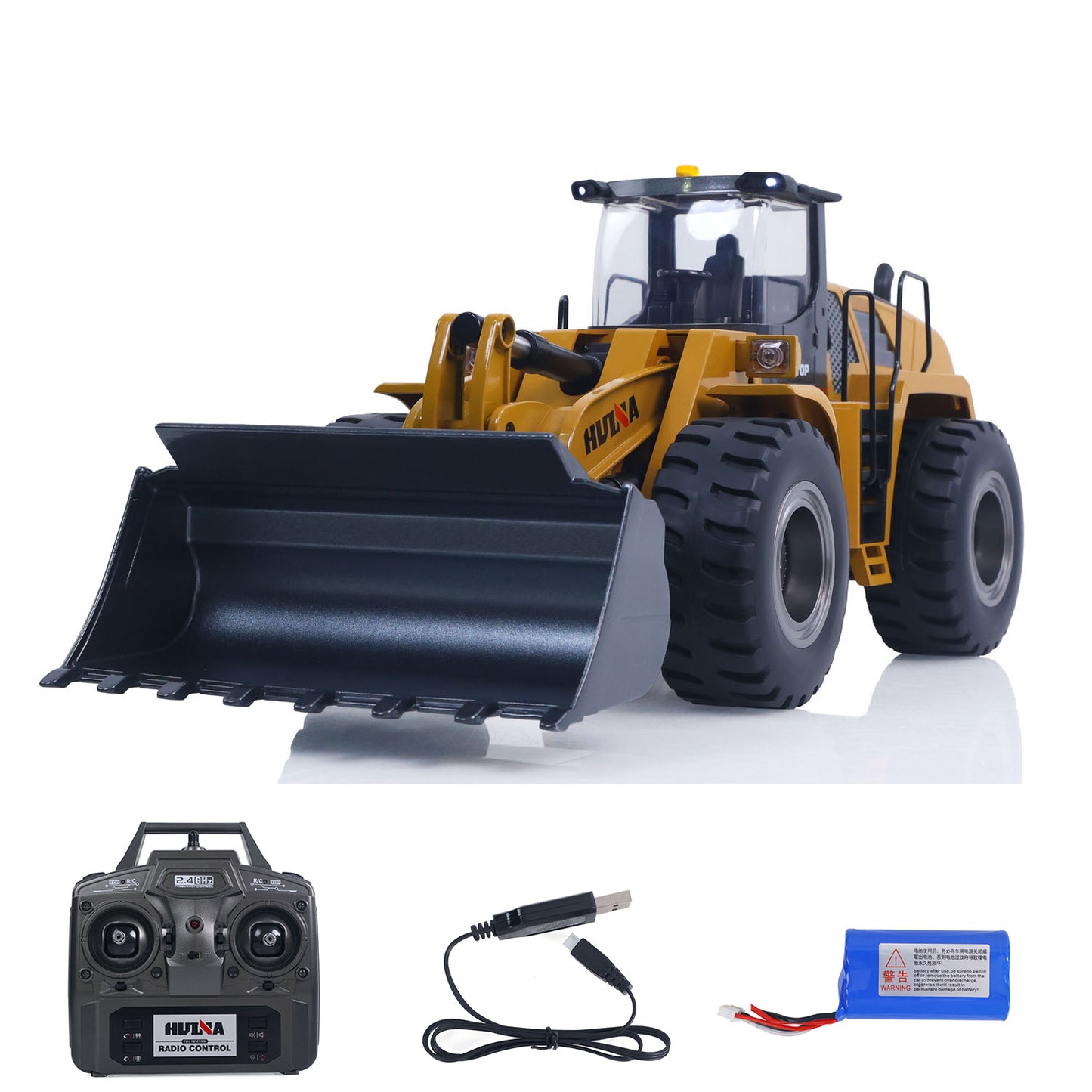 US Stock 1/14 HUINA 2.4G Remote Control Loader 1583 Electric Lifting Lights Sound System RC Construction Vehicles Model