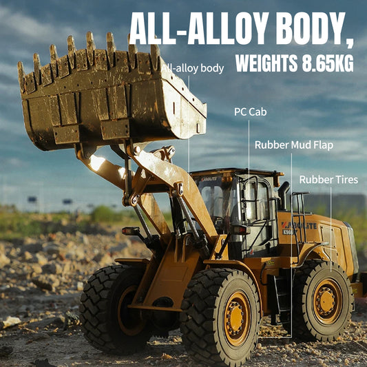 US STOCK Kabolite 2.4G 1/16 Metal K966 Hydraulic RC Loader Radio Controlled Truck Car DIY Model 7500mAh Battery Ready to Run