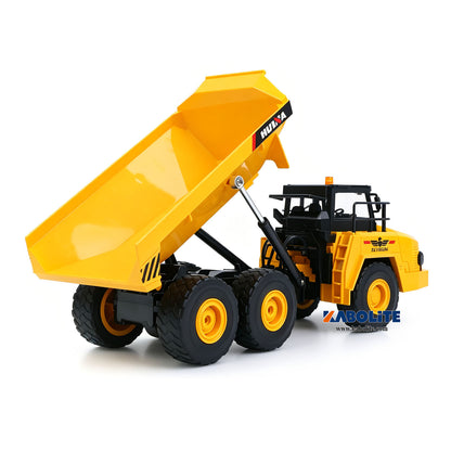 IN Stock HUINA 553 1/16 Half Metal Electric Remote Control Dump Truck RC Construction Vehicle Tipper Lights Sounds Effect RTR Model