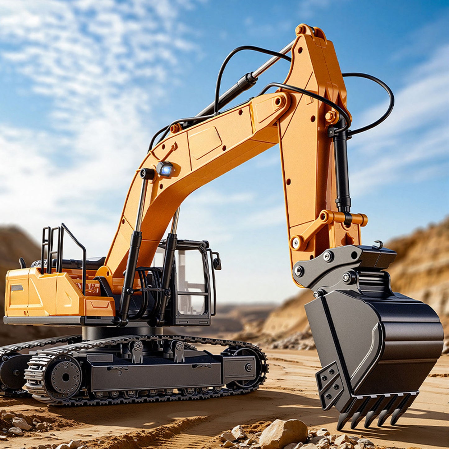 Pre-order HUINA 1/24 Electric RC Excavator XC1523 Remote Control Digger RTR 360 Degree Rotation Finished Model Metal Bucket Light Sound