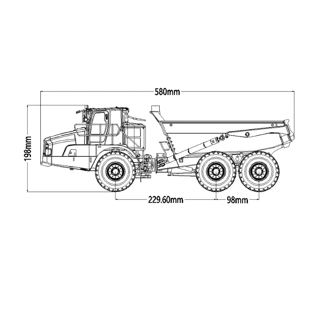 Flash Sale US Stock KABOLITE K960 1/20 RC Hydraulic Articulated Truck 6x6 Remote Control Dumper Cars Lights System ST8 Transmitter Battery