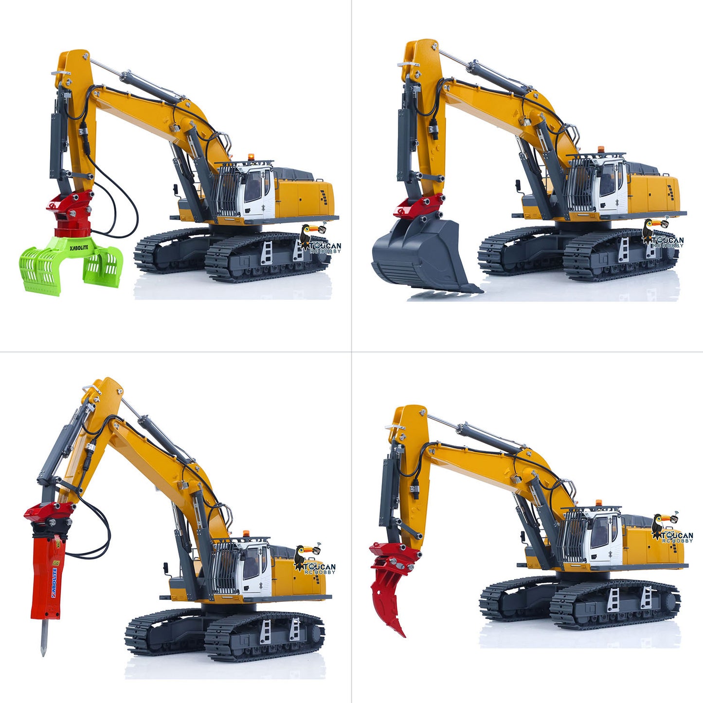 New Released! KABOLITE 1/18 K962 100S Remote Control Hydraulic Excavator RC Digger Electric Claw Ripper Hammer Construction Car Machine Toys