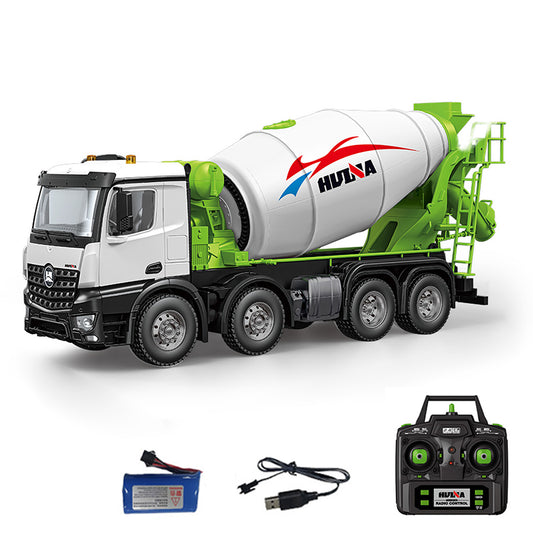 Metal 1/14 RC Mixer Truck RTR 2.4GHz Radio 12CH Light Sound Effects Remote Control Agitating Lorry Finished Model Toys Battery
