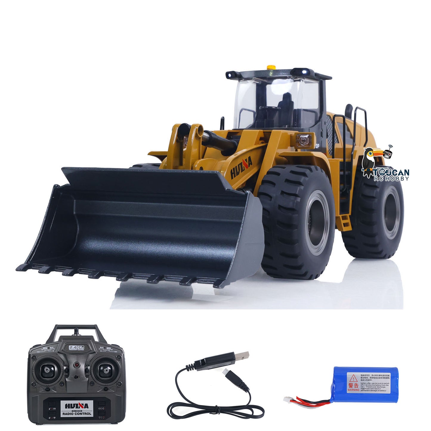 Fast Free Shipping for EU 1/14 HUINA Toys 2.4G 10CH Radio Controlled Loader 1583 Assembled Electric Lifting System Lights Sound RC Construction Vehicles