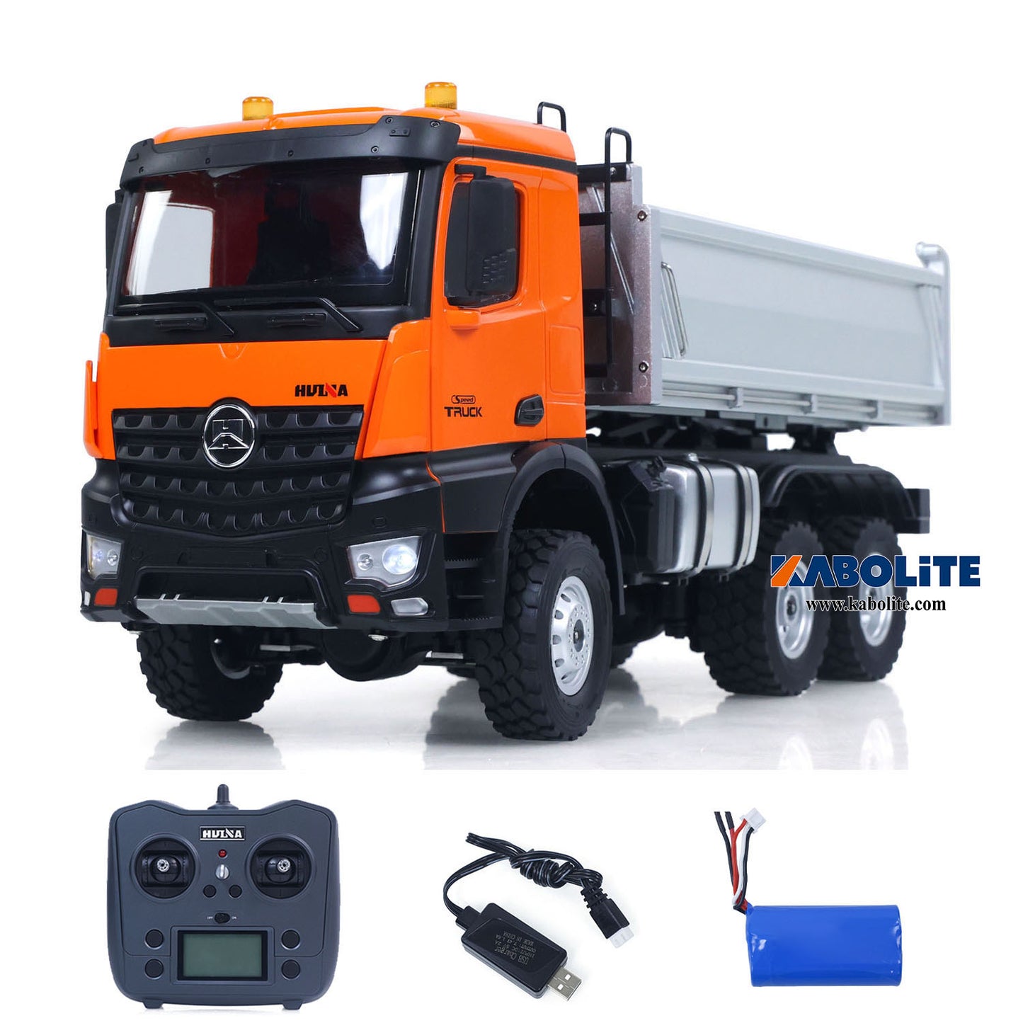 IN Stock HUINA 1598 1/14 Plastic RC Dump Truck with 3 Power Axles Differential Air Suspension Light Sound for Construction Vehicles Hobbyists