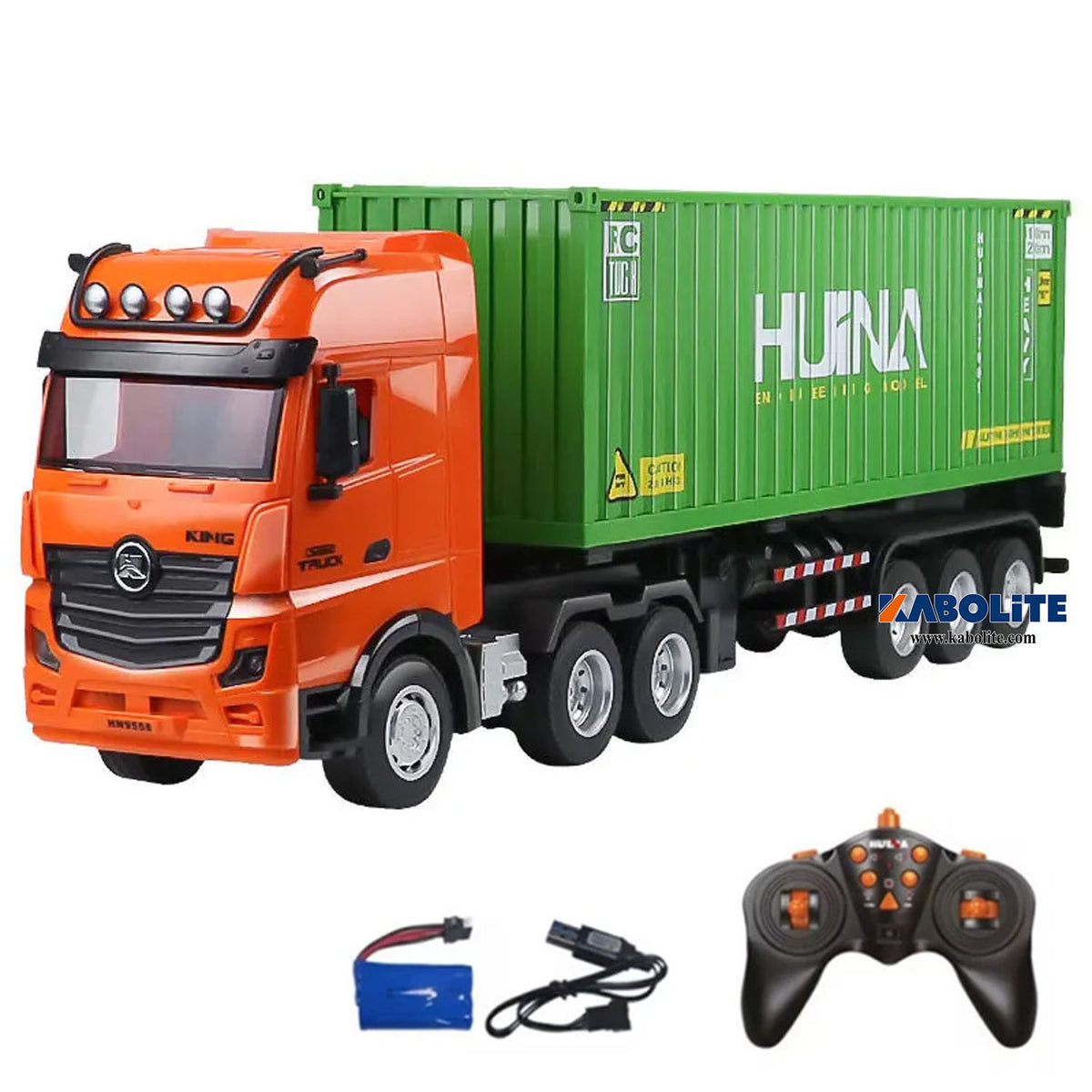 HUINA 1317 1/18 Plastic RC Container Trailer Truck with 9CH 2.4G Radio Controller for Transport Construction Vehicle Enthusiasts