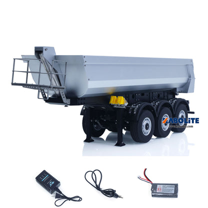 US Stock KABOLITE 1/14 Metal RC Semi Trailer Dumper Electric Lifting for 770S-100 5801 Tractor Truck Light Support Leg Charger Battery ESC