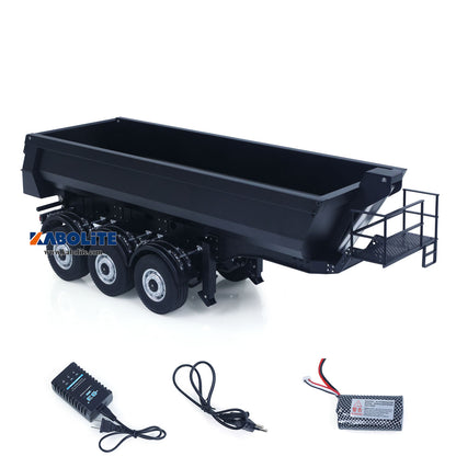Fast Free Shipping for EU Kabolite 1/14 Metal Remote Control 3 Axles Electric Lifting Semi Trailer Dumper for 5801 RC Tractor Truck 770S 100 Support Leg