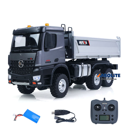 IN Stock HUINA 1598PRO 1/14 6X6 Metal Remote Control Dump Truck Engineering Vehicle Electric RC Tipper Model with Light Sound System