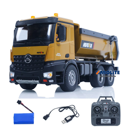 IN Stock 2.4G HUINA 573 1/14 Electric RC Dump Truck Remote Control Tipper Model with Flowing Water Light Sound Effect Gift for Boys