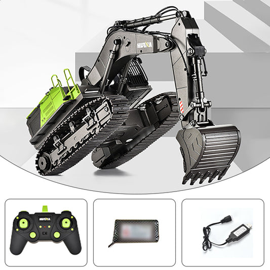 HUINA 1/14 593 Toys Model RC Excavator Car Gift Battery 2.4G Remote Control 28CH Construction Model