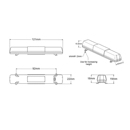 Cabin Warning Roof Light LED Lamp 1/14 For LESU Remote Control Car Model RC Truck Dump Loader DIY Decoration Parts JL-121-D