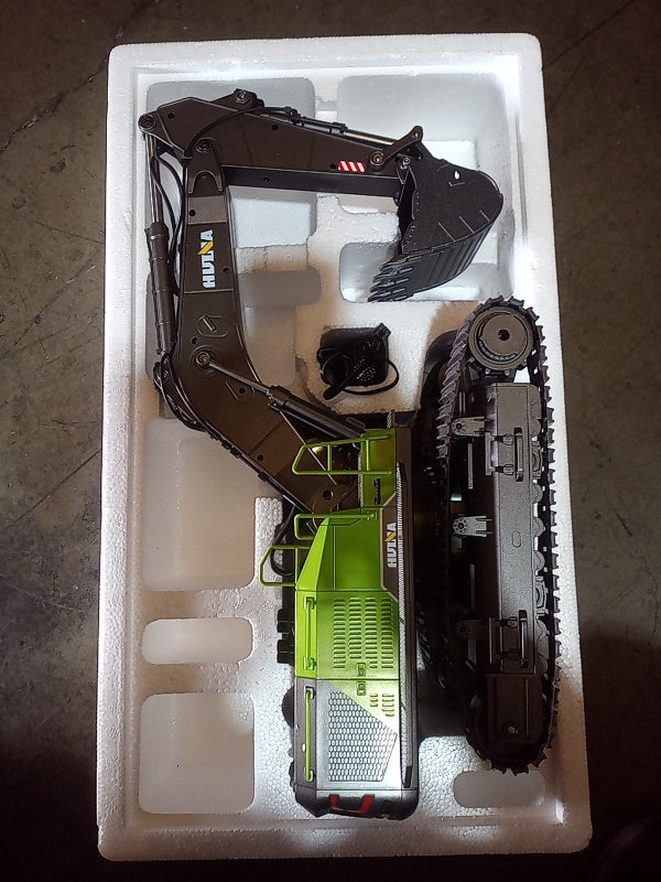 Fast Free Shipping Second Hand US Stock HUINA 1/14 593 RC Excavator Battery 2.4G Remote Control Digger Toys Car Gift Model
