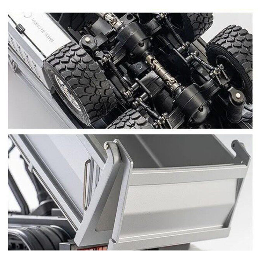 Limited-Time Sale US Stock HUINA 1598 1/14 Plastic RC Dump Truck with 3 Power Axles Differential Air Suspension Light Sound for Construction Vehicles Hobbyists