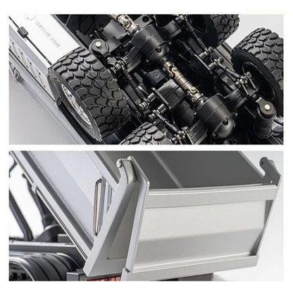 Limited-Time Sale US Stock HUINA 1598 1/14 Plastic RC Dump Truck with 3 Power Axles Differential Air Suspension Light Sound for Construction Vehicles Hobbyists