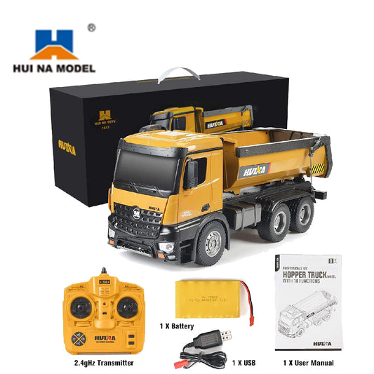 HUINA Toy 573 1/14 RC Dumper Truck Model Car 2.4G Radio Control Battery Light Engineering Vehicle