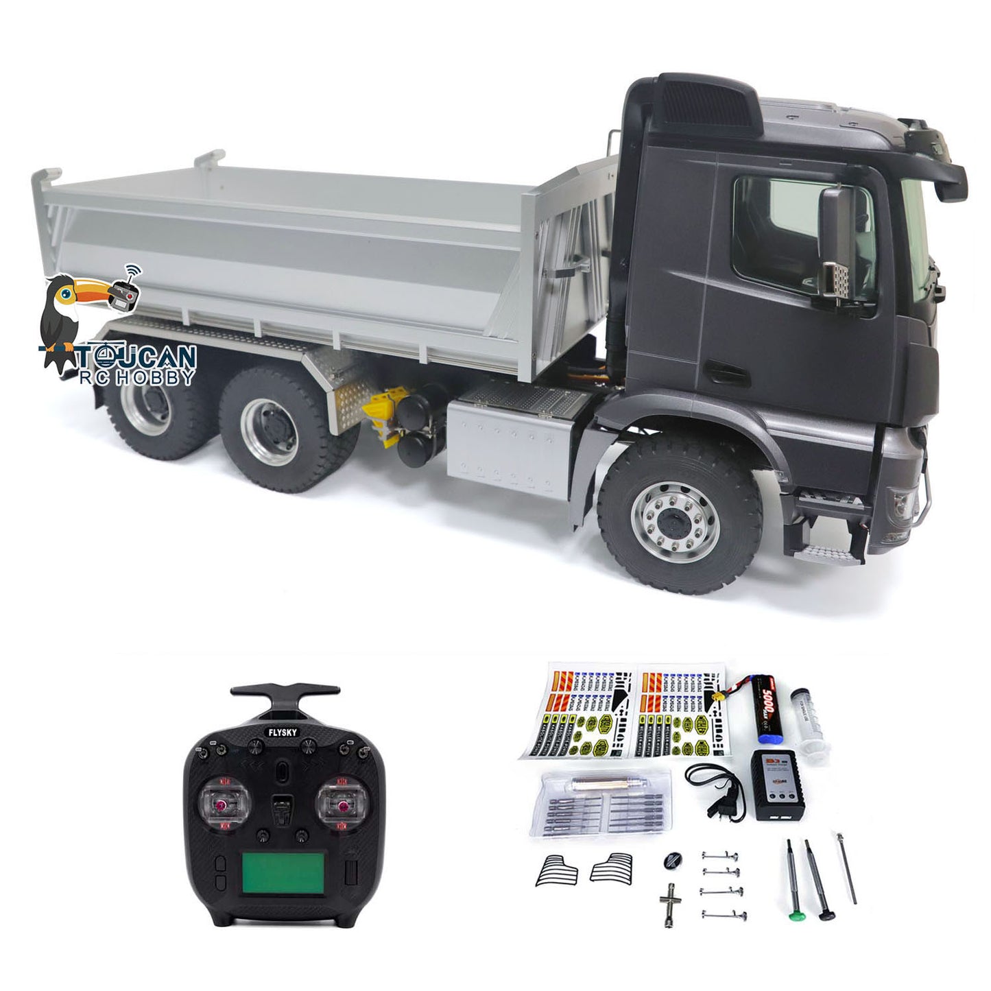 1/14 Kabolite 6*6 Hydraulic RC Dump Truck K3364 Remote Control Tipper 2Speed RTR Model Axle Lock Light Sound System ST8 Radio Battery