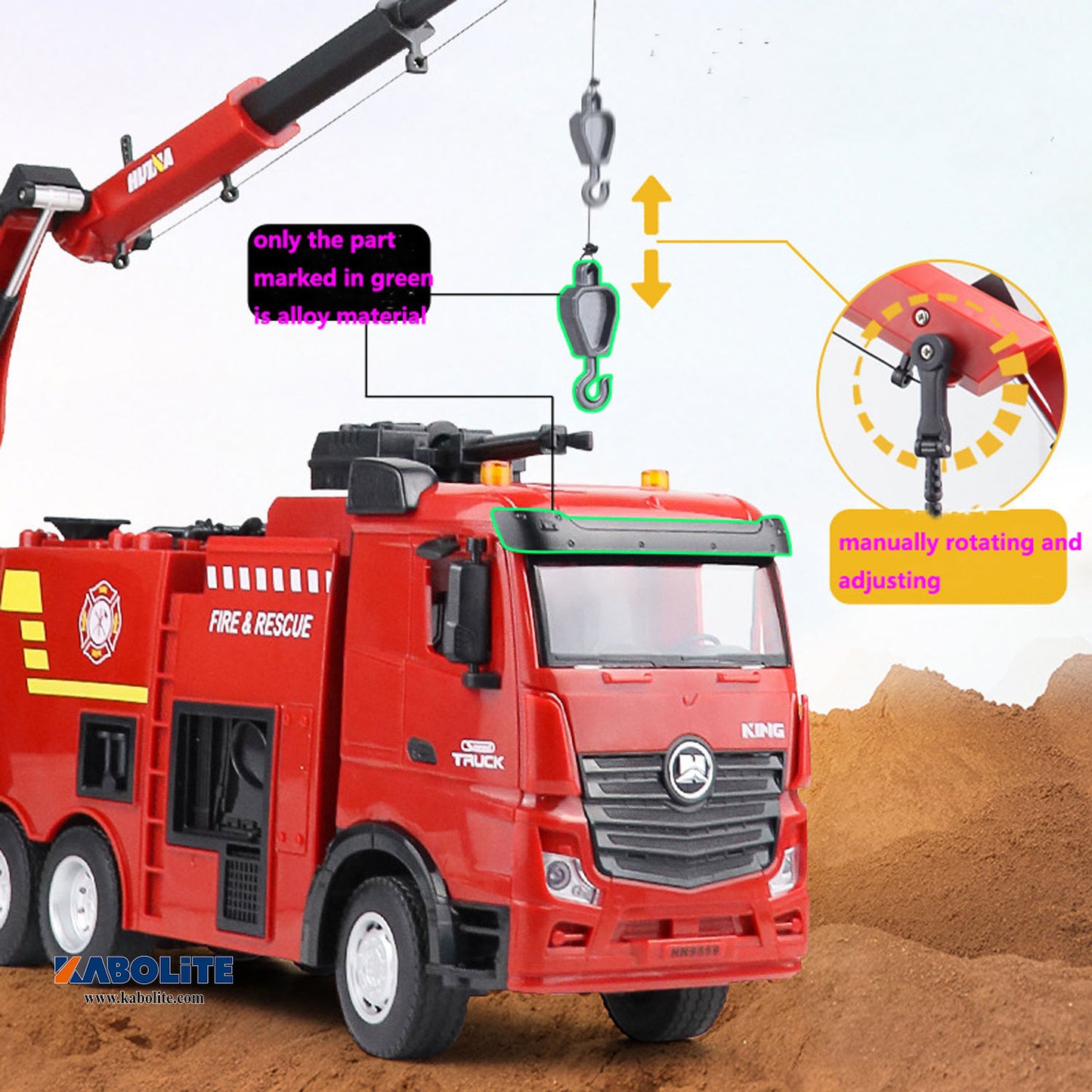 IN Stock HUINA 1362 1/18 Plastic RC Fire Fighting Truck Model with Water Spray 2.4G Radio Controller for Rescue Vehicle Enthusiasts