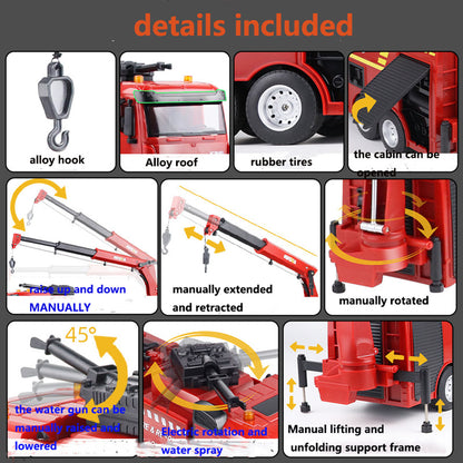 HUINA 1362 1/18 Remote Control Fire Fighting Truck 2.4G 9CH Sprinkler Car Fire Vehicles Toy Model