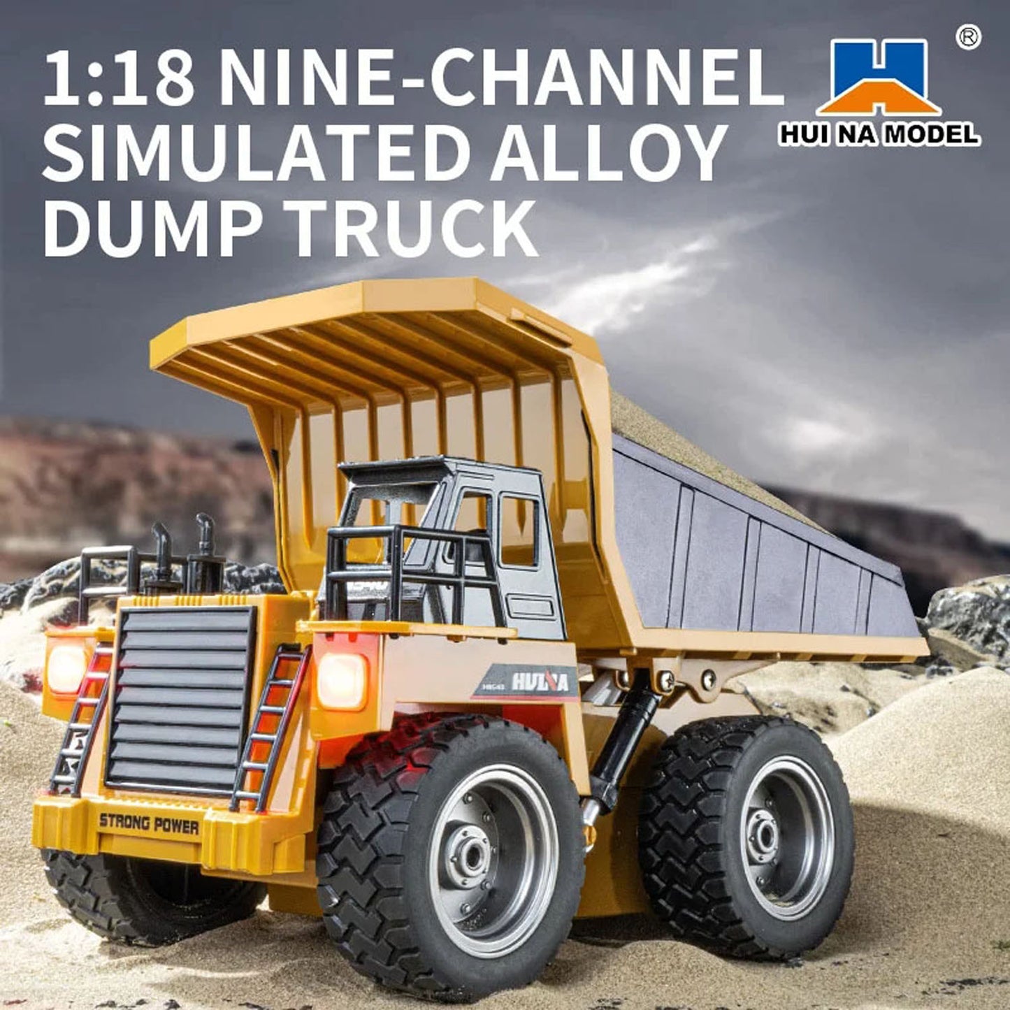 HUINA 1533 1/18 RC Dumper Truck 2.4G Remote Control Tipper Car Vehicles Toys Mining Truck Model