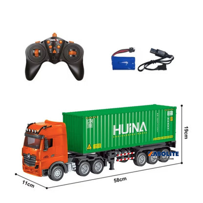 HUINA 1317 1/18 Plastic RC Container Trailer Truck with 9CH 2.4G Radio Controller for Transport Construction Vehicle Enthusiasts