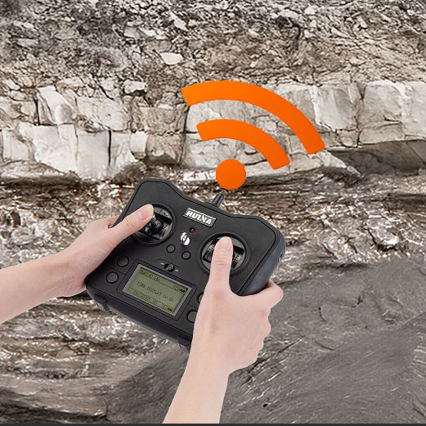 1/14 HUINA 1598 2.4G Remote Control Dumper 6x6 Engineering Transport Vehicle Lifting Rod Tipper Car Light Sound Battery Toys