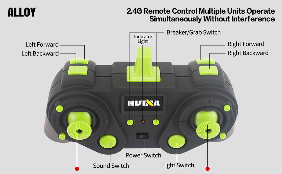 Limited-Time Sale US Stock HUINA 1593 1/14 RC Excavator 28CH Digger Model with Light Sound 2.4G Radio Controller for Construction Vehicle Hobbyists