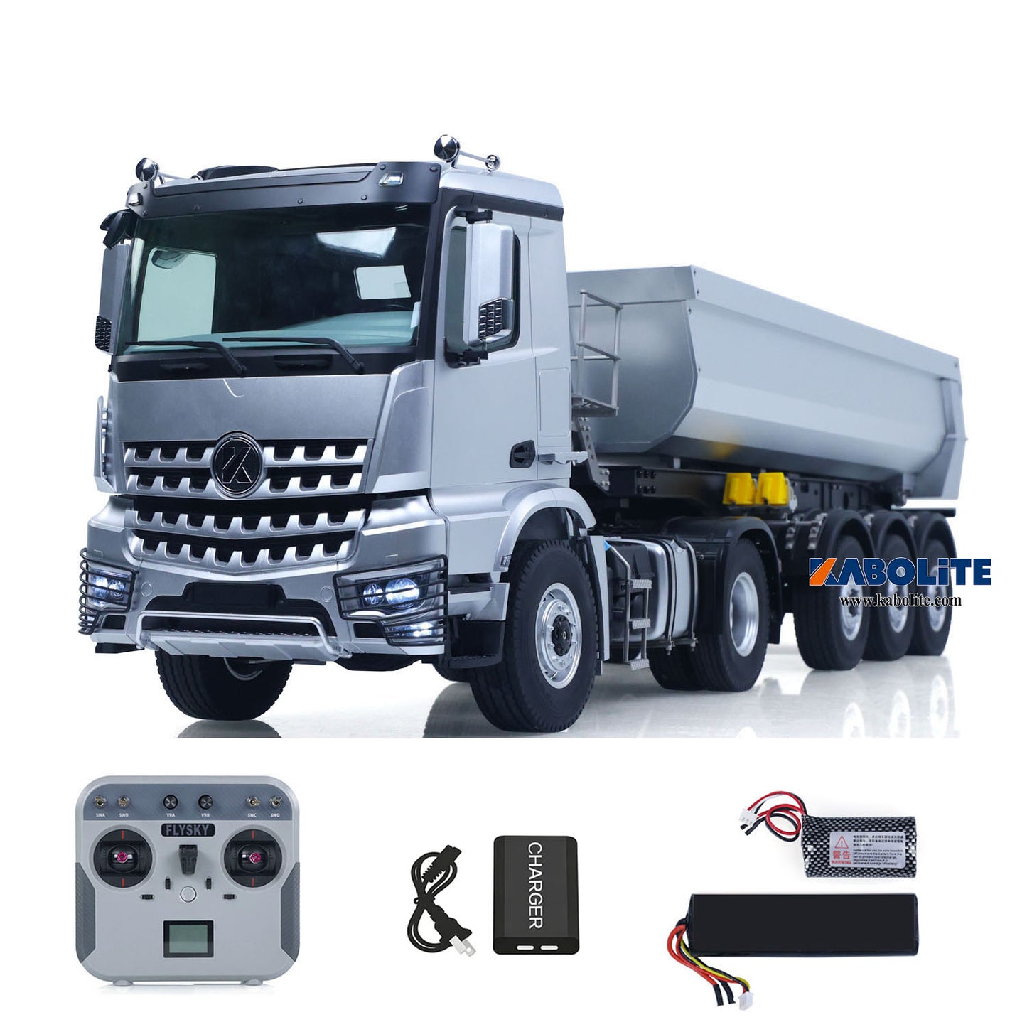 Fast Free Shipping for EU Kabolite K5801 Car 1/14 Scale 4X4 RC Tractor Truck 3Axles AWD W/ Electric Lifting Hopper Dump Trailer Tipper Battery