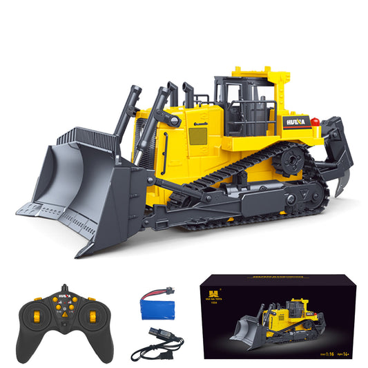 HUINA 1/16 Electric Remote Control Bulldozer 1554 RC Dozer Finished Model Metal Ripper Light Effect Battery Ready to Run