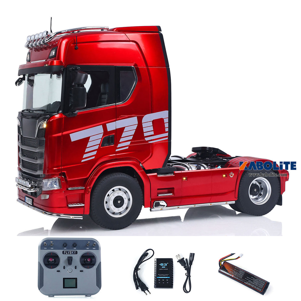 US Stock Kabolite K770S-100 1/14 4x2 RC Tractor Truck RTR with 2-Speed Transmission FS L12 Remote Controller LED Lights Sound System